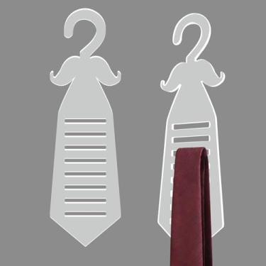 Imagem de BETAGT Gancho de gravata de acrílico, organizador de cinto de sublimação transparente de 11,8 x 15 cm, organizador de gravata premium com 8 suportes para armário de varejo, economia de espaço