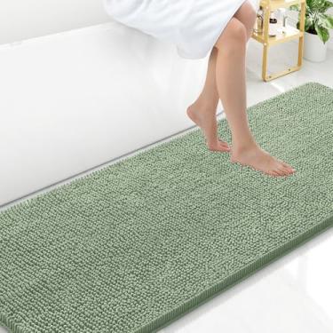 Imagem de Arotive Tapetes de banheiro 70 x 24, tapetes de banho de chenille felpudos absorventes extramacios, laváveis na máquina, tapetes de banho antiderrapantes para banheiro, banheira e chuveiro, acessórios