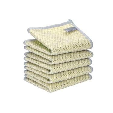 Imagem de 5 peças de pano de prato de arame, pano de lavar louça de camada dupla sem arranhões para uso úmido e seco