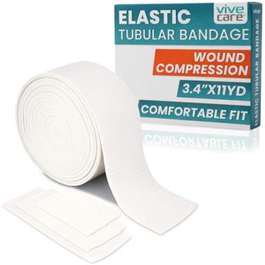 Imagem de Vive Care Bandagem Tubular Elástica Vive -(3,4" X 33 Pés) Tubo De Meia Para Braços E Pernas - Manga De Compressão De Algodão Elástico Para Tratamento De Feridas - Tubo De Gaze De Malha De Tecido Para