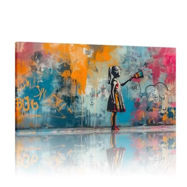 Imagem de Banksy Street Graffiti Wall Art, Banksy Graffiti Canvas, Banksy Graffiti Art Canvas, Graffiti Wall Art Prints, Banksy Mural - (50x100cm)50.8x101.6 cm sem moldura