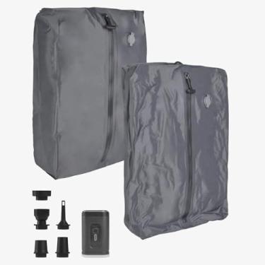 Imagem de Pacote com 2 sacos de vácuo para viagem com bomba de vácuo, sacos de compressão a vácuo reutilizáveis de TPU