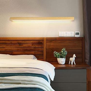 Imagem de Lâmpada De Parede LED Regulável Longa Tira De Madeira Moderna Espelho Luzes De Parede Linear Interior Down Sconce Lâmpada De Parede Minimalista Para Sala De Estar Quarto Corredor Corredor Escadas