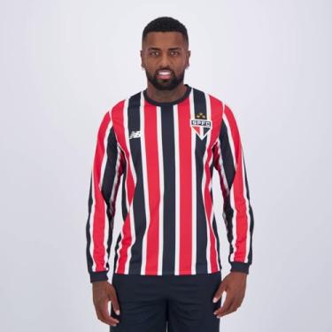 Imagem de Camisa Ml Masculina NB Away SPFC C/P, Masculino, Vermelho/Branco/Preto, M
