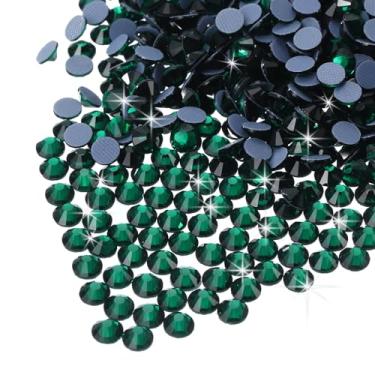 Imagem de Generic 2880 peças Hotfix strass flatback cristal pedras preciosas arte strass para artesanato roupas decoração DIY (SS8 2,5 mm, verde escuro)