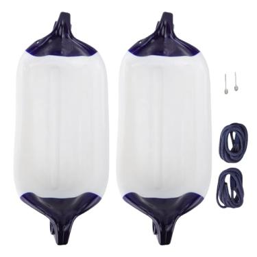 Imagem de Eujgoov Pára-choques Infláveis ​​da Doca do Pvc Dos Pára-choques do Barco Com Corda 11x40cm Olhos Gêmeos para Iates Pontão Veleiros que Ancoram a Proteção