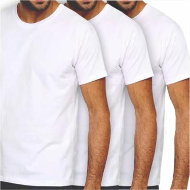 Imagem de Kit 3 Camisetas Brancas Malha Fria Poliviscose PV - Kasa Da Sogra Unif
