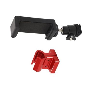 Imagem de Generic Suporte Universal de Telefone Em Liga de Alumínio Durável para TX TQi Suporte de Telefone Transmissor Ajustável para E RUSTLER T E Maxx Controle Remoto (Vermelho)