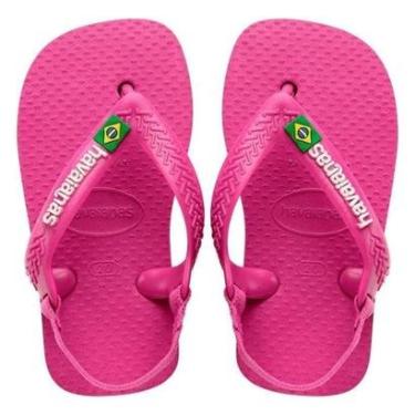 Imagem de Chinelo Havaianas New Baby Brasil Logo Rosa Gum - Original-Feminino