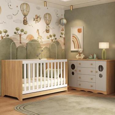 Imagem de Berço Americano 3 em 1 com Cômoda 2 Portas 4 Gavetas Sonho Multimóveis