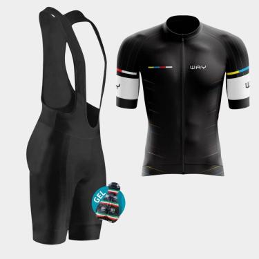 Imagem de Conjunto Way de Ciclismo Camisa Premium Zíper Total e Bretelle com Forro Gel Pedal Mtb-Masculino