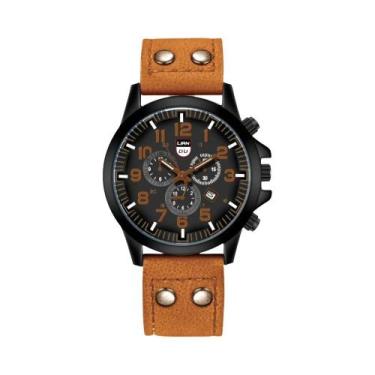 Imagem de Relógio Esportivo Masculino De Couro Marca De Luxo Militar Quartz Reló