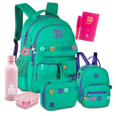 Imagem de Kit Mochila Rebecca Bonbon Grande Feminina Estojo Lancheira, RB26232 V