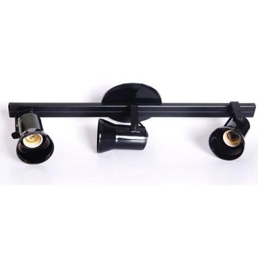 Imagem de Trilho Spot Direcionável Luminária Teto Preto/ Branco - SYKA LIGTH, 3S