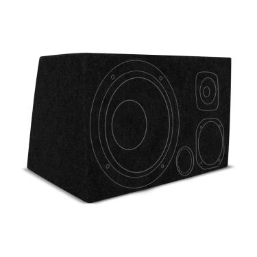 Imagem de Caixa Trio para Alto Falante 12 Polegadas 1 Corneta 1 Tweeter 45L Dutada Carpete Preto