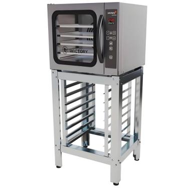 Imagem de Kit Forno Mini Convector 5 Assadeiras Eletrico Wcv-535 Com Vapor 220V + Cavalete Inox - Wictory