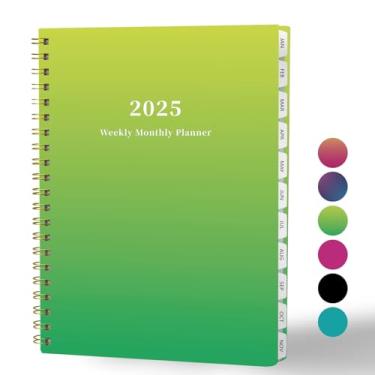 Imagem de Ymumuda Planner 2025, 21.6 cm x 28 cm, Agenda Semanal e Mensal com Encadernação Espiral, Ideal para Estudantes