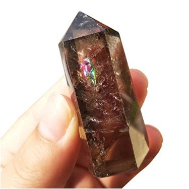 Imagem de Decoração de casa, 1 peça de pedras de ponta de varinha de quartzo fumê natural para ornamentos de decoração de casa, presentes de presente, pedra de cristal de cristal natural