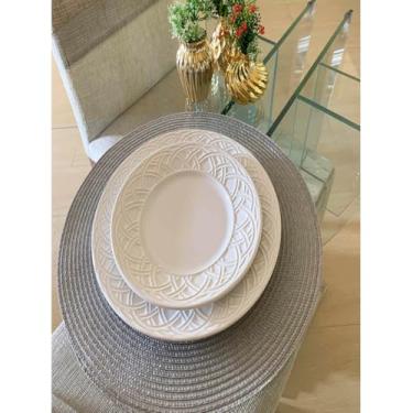 Imagem de KIT 6 PS JOGO AMERICANO SOUSPLAT REDONDO 38cm(Cinza Claro)