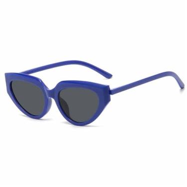 Imagem de Óculos de Sol Jelly Color Cat Eye Feminino Punk Masculino UV400 para Esportes ao Ar Livre, Corrida e Ciclismo, Azul acinzentado