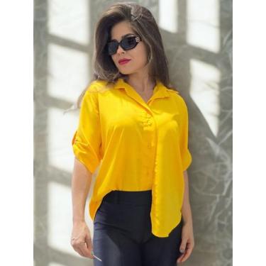 Imagem de Kit 3 Camisas Social Feminina Moda Evangelica Manga Curta - atrative f