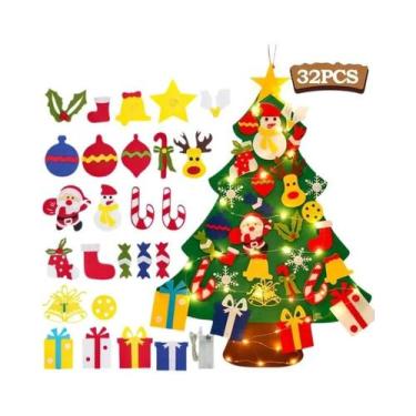Imagem de Árvore De Natal DIY De Feltro Com Luz Para Decoração De Casa, Ornament