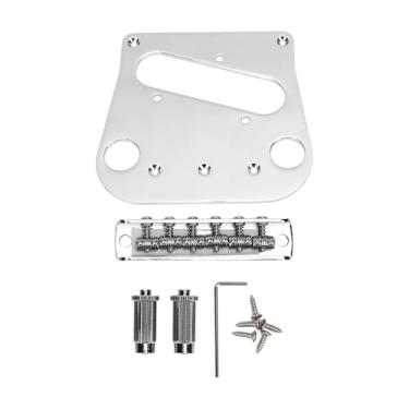 Imagem de SPYMINNPOO Ponte de Guitarra Elétrica, Kit de Ponte de Sela de Metal Cromado Com Selas e Chave Ajustáveis, para Ressonância Aprimorada e Estabilidade de Afinação