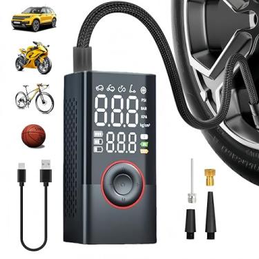 Imagem de Compressor de ar portátil para insuflador de pneu, bomba de ar elétrica, compressor de ar portátil de 150psi, bomba de ar sem fio para pneus de carro, motocicletas, bolas com luz LED (007)