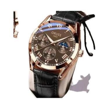 Imagem de Relógio De Quartzo Masculino Luxuoso À Prova D'Água Com Mostrador Roma