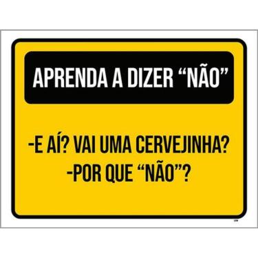 Imagem de Kit 5 Placas Amarela Aprenda Dizer A Dizer Não 36X46
