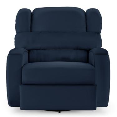 Imagem de Poltrona do Papai Sala de Cinema Reclinável Kylie Glider Manual Giratória Massagem USB PU Azul G23