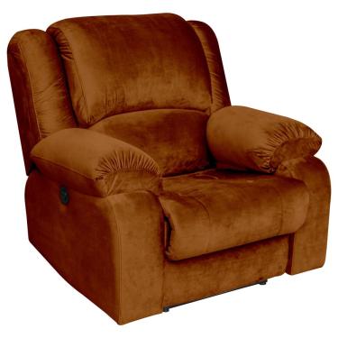 Imagem de Poltrona do Papai Reclinável Massageadora Elétrica Simon F05 Veludo Terracota - Lyam Decor