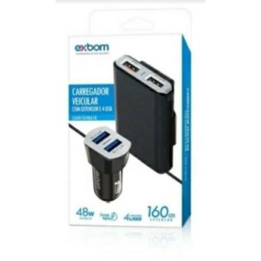 Imagem de Carregador Veicular Com Extensor 4usb Motoristas Aplicativos