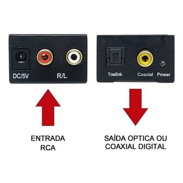 Imagem de Conversor De Som In Rca E Out Coaxial Digital + Cabo Coaxial