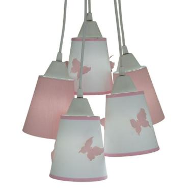 Imagem de Lustre Pendente Luminária Teto Quarto Bebê Borboletas Bivolt