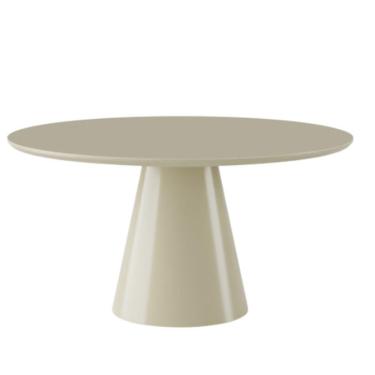 Imagem de Mesa De Jantar Cone Redonda 90 Cm Laca Off White