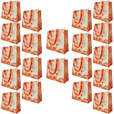 Imagem de Sacola De Ombro Bolsa Ecobag Kit 20 Uni Mercado Compras Dobravel Reutilizavel Portatil