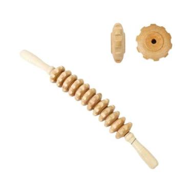 Imagem de Rolo De Massagem Curvo De Madeira Para Cintura E Coxas, Rolo Corporal 