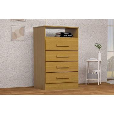 Imagem de Cômoda Solteiro Jéssica C- 1 Nicho E 4 Gavetas Flex Cinamomo-cinamomo Ou Off White - Acp