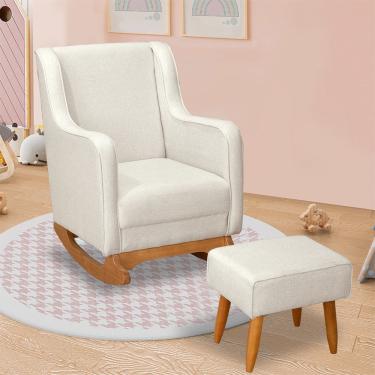 Imagem de Poltrona Amamentacao Aquila Com Puff Movellu Home