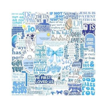 Imagem de Pacote De Adesivos Com Frases De Jesus, 50 Peças, À Prova d'Água, Moti