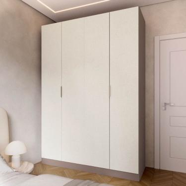 Imagem de Guarda Roupa Modulado 100% Mdf 4 Portas Orion Cabecasa Madeiraoriginals Mocha/Linho