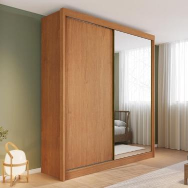 Imagem de Guarda-roupa 100% Mdf com Espelho 2 Portas 4 Gavetas Trento Cinamomo