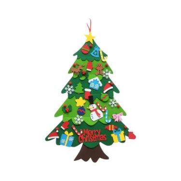 Imagem de Conjunto De Árvore De Natal Em Feltro DIY Para Crianças, Decorações De