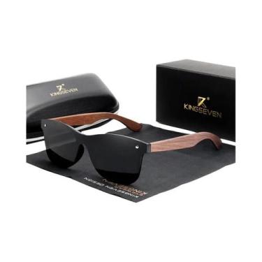 Imagem de Óculos De Sol Polarizados De Madeira Com Armação De Madeira De Noz Sem