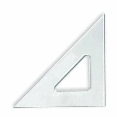 Imagem de Esquadro Acrílico Profissional 45/45/90 Desenho Técnico 37Cm - Indústr