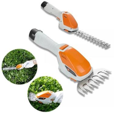 Imagem de Podador Aparador Cerca Viva Grama Arbusto 2 Laminas Sem Fio - Tatudebo