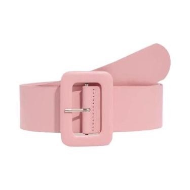 Imagem de Cinto Feminino Largo De Couro PU, Moda Simples E Luxuosa, Preto E Rosa