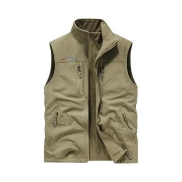 Imagem de Colete De Pesca Masculino De Couro Quente Para Outono/Inverno, Confort