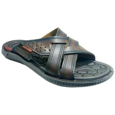 Imagem de Chinelo Masculino Casual Slide em Couro Gaspea Tiras Cruzadas Pegada 133151-Masculino